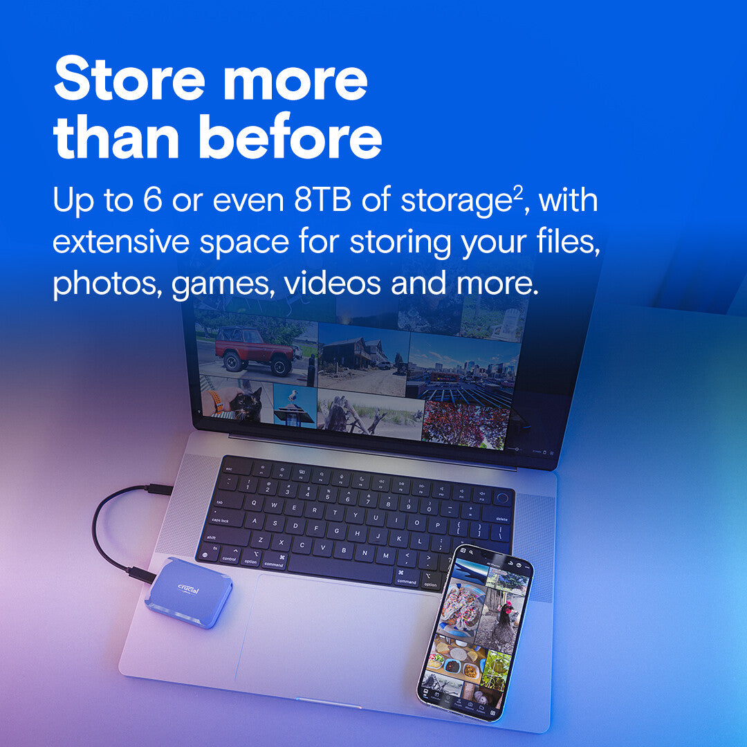 Crucial X10 2 TB USB Type-C USB 3.2 Gen 2x2 Blue