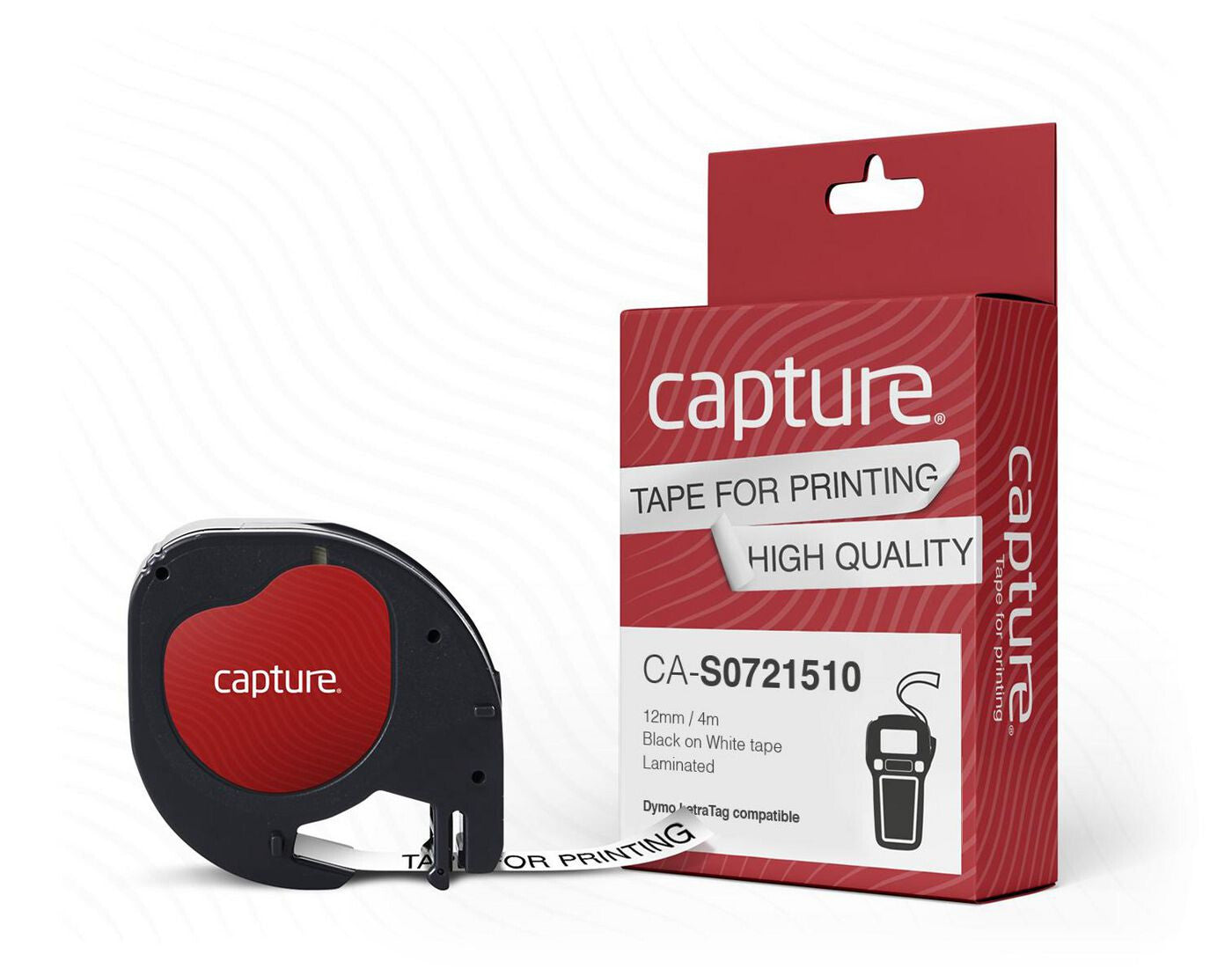 Capture CA-S0721510 label-making tape Black on white