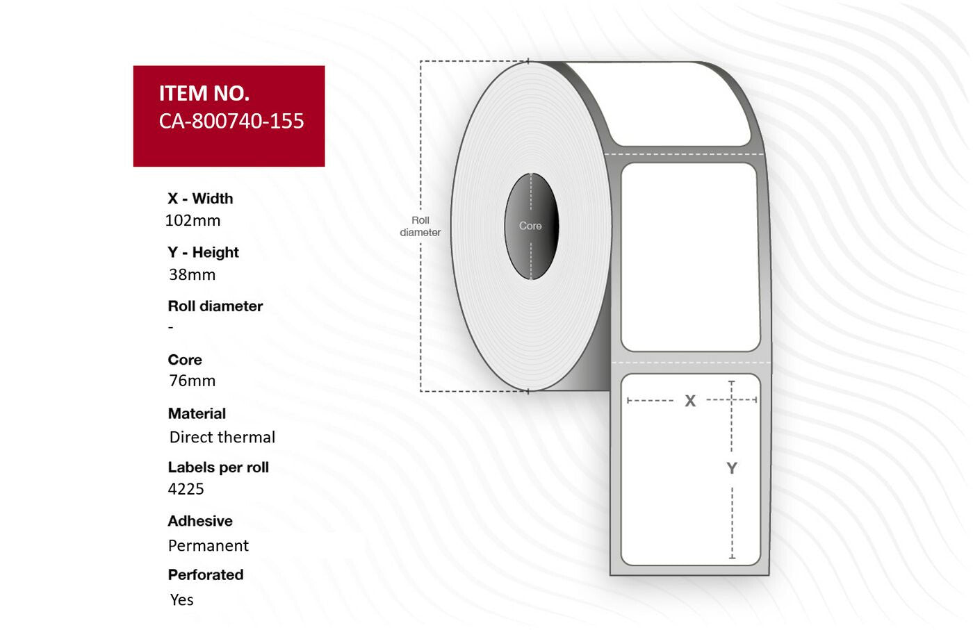 Capture CA-800740-155 printer label White