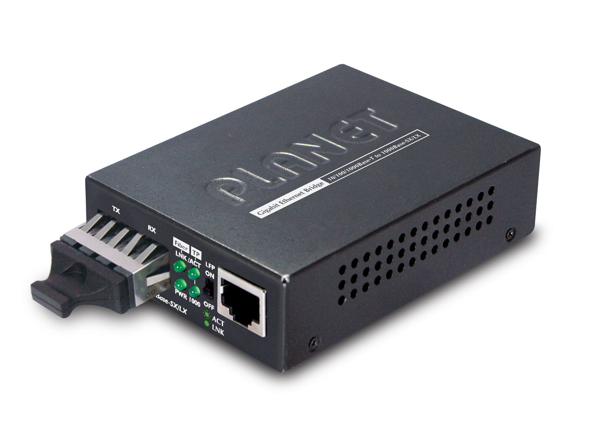PLANET GT-802 media converter, 1000 Mbit/s, 850 nm, black