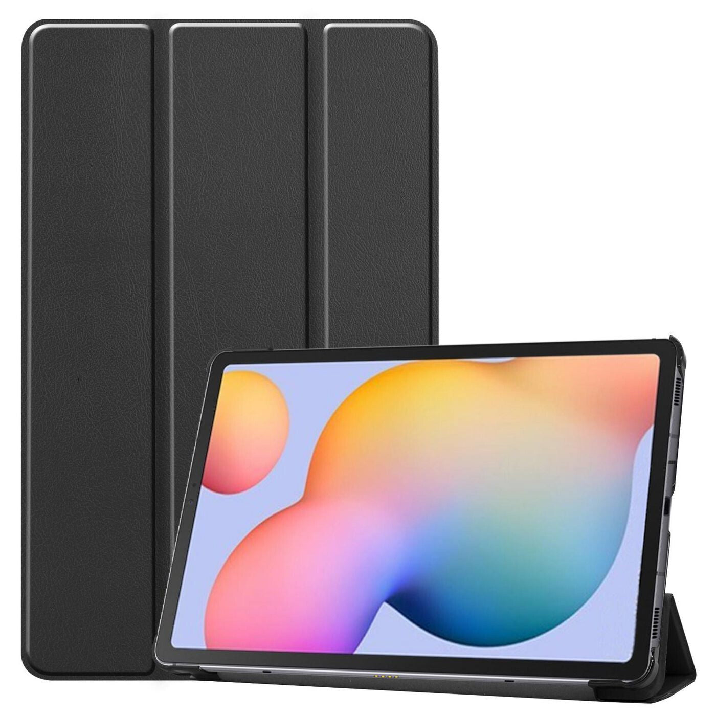 eSTUFF Galaxy Tab S8+/S7+/S7 FE HOUSTON Folio Case. Black PU leather front with hard PC backside
