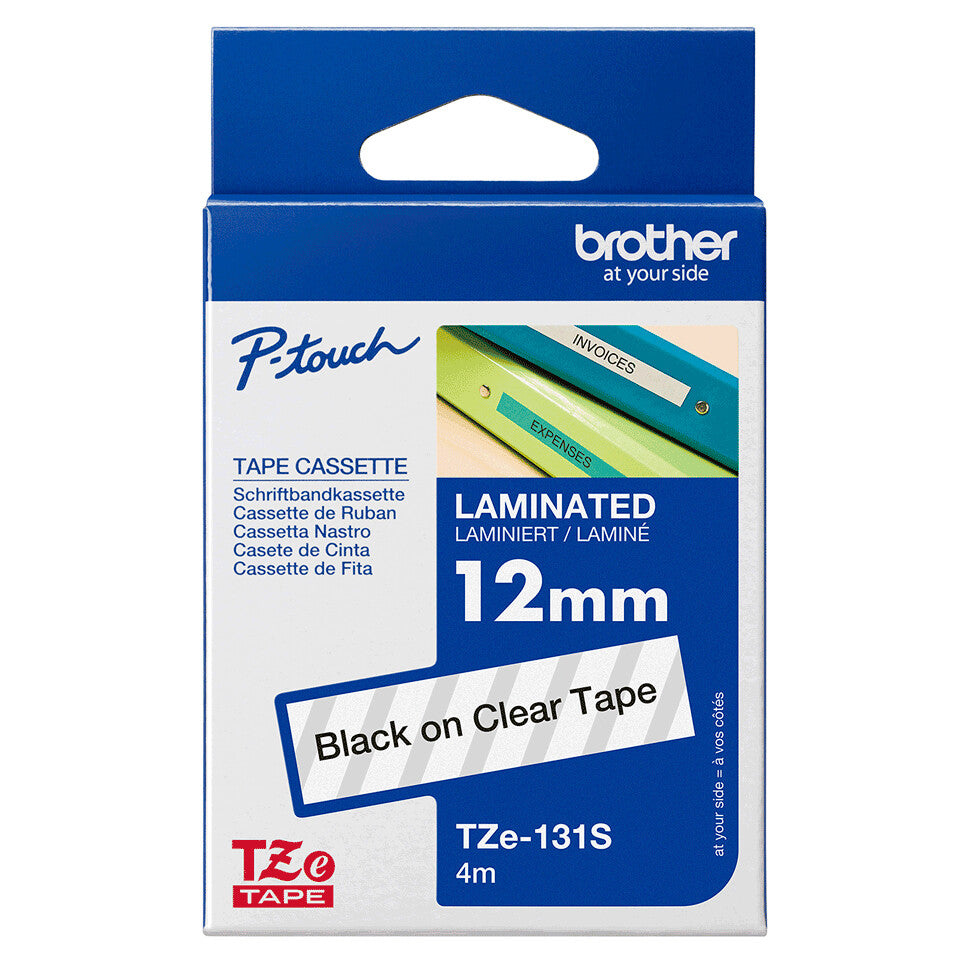 Brother TZE131S label-making tape Black on transparent TZe