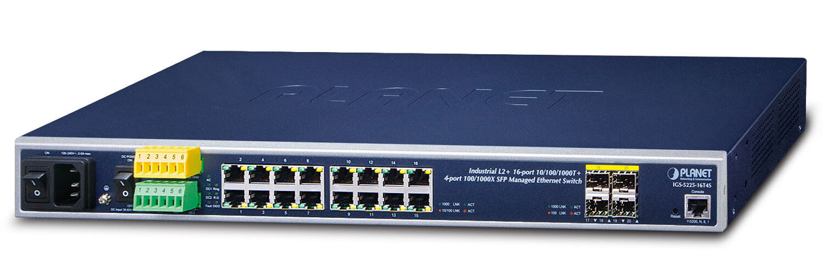 PLANET IGS-5225-16T4S network switch, Managed, 16-port, blue