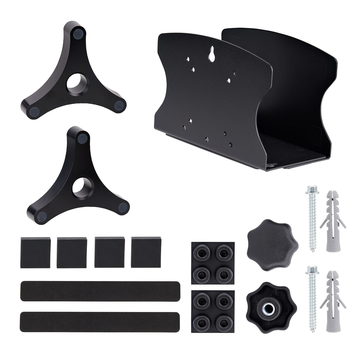 StarTech.com PC Wall Mount Bracket, Supports Desktop Computers Up To 40lb (18kg), Tool-Less Adjustments 1.9-7.8in (50-200mm), Heavy-Duty Wall Mount Shelf/Holder for PC Case/Tower - TAA