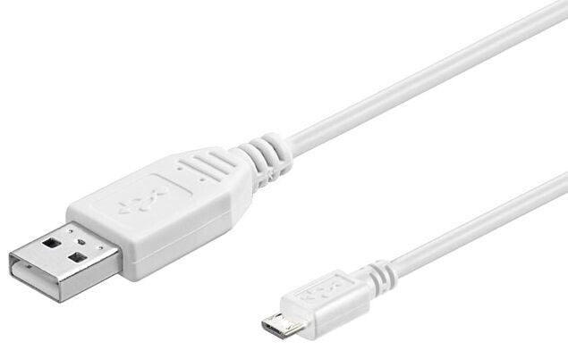 Microconnect USBABMICRO1W USB cable 1 m USB 2.0 USB A Micro-USB B White
