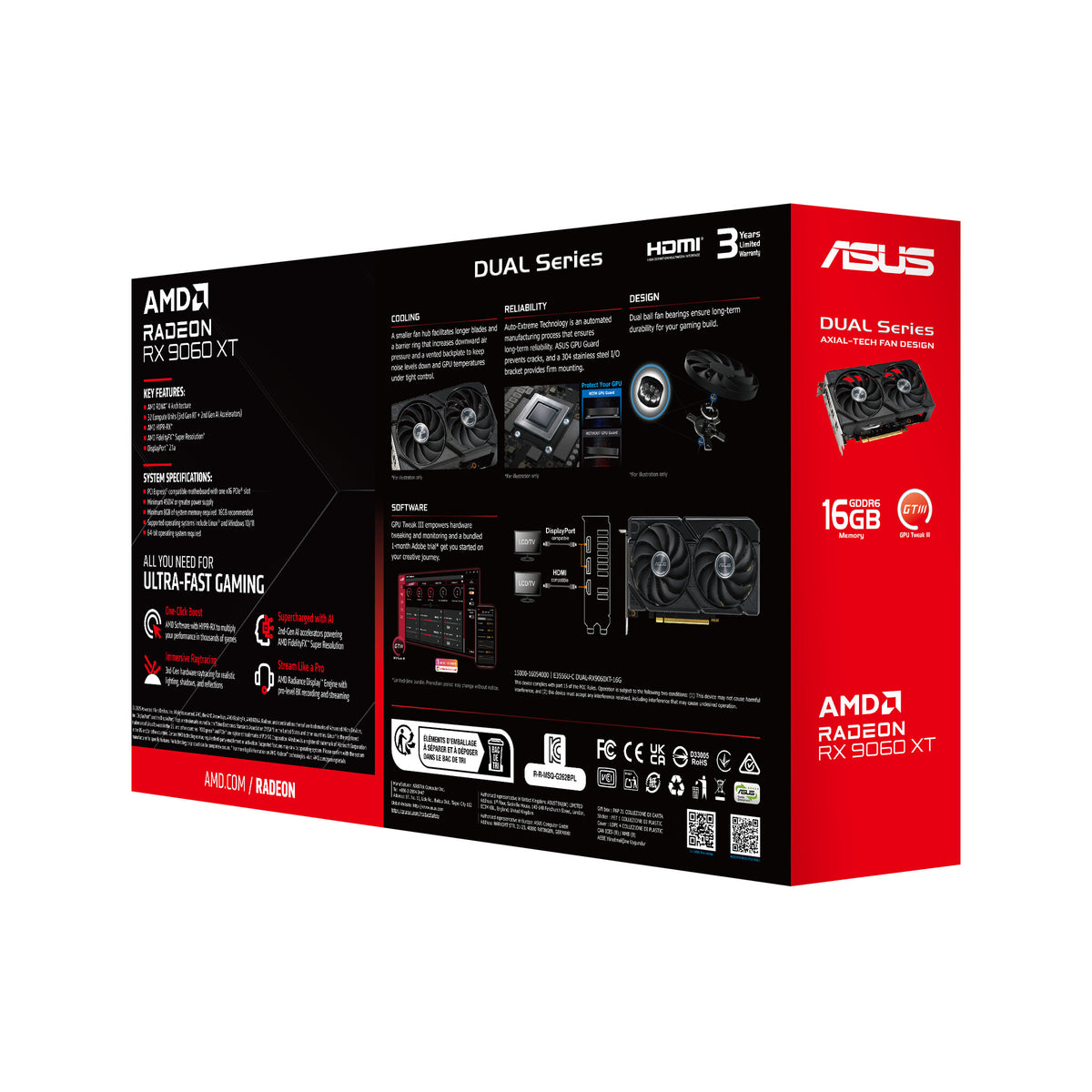 ASUS Dual -RX9060XT-16G AMD Radeon RX 9060 XT 16 GB GDDR6