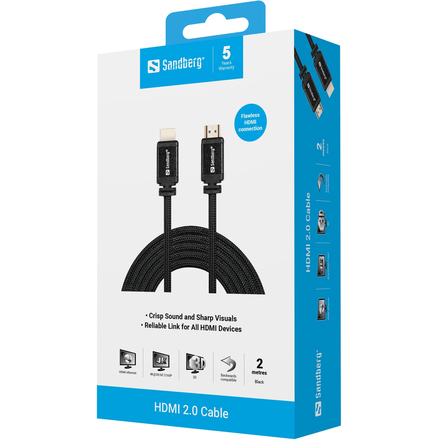 Sandberg HDMI 2.0 Cable 19M-19M, 2m