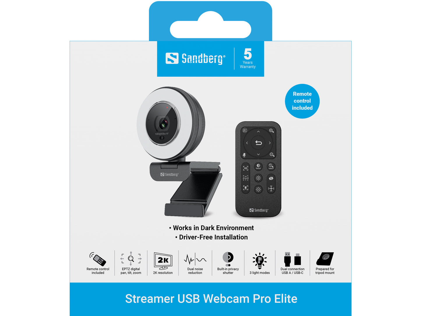 Sandberg Streamer USB Webcam Pro Elite