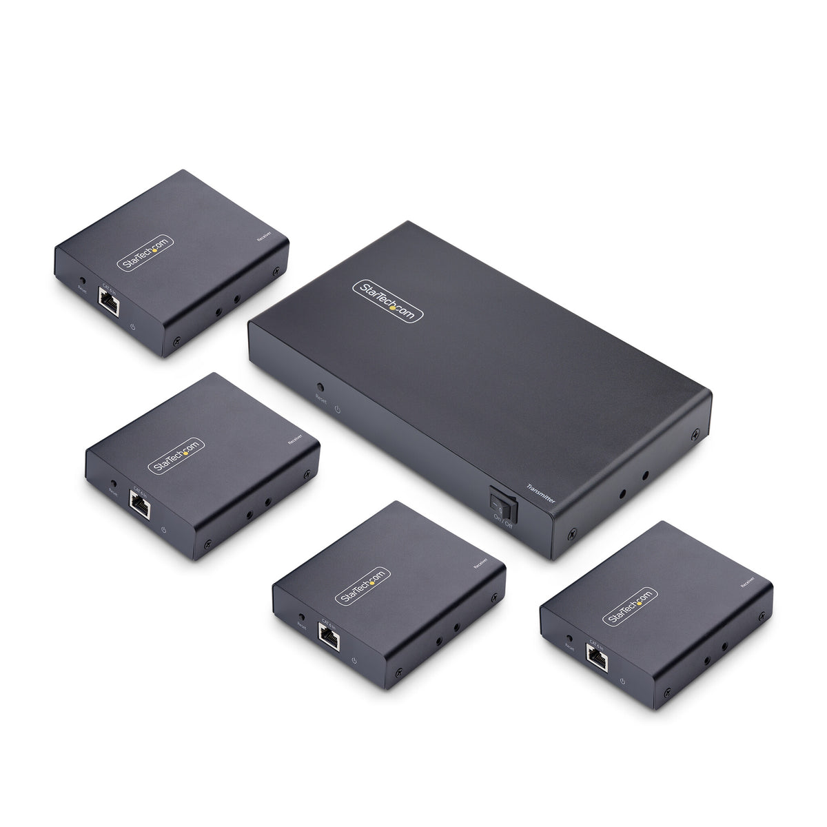 StarTech.com 4-Port HDMI Extender and Splitter Over CAT6, 4K 60Hz, Up to 230ft (70m), 1x4 HDMI over Ethernet Distribution Kit with IR and Power Over Cable