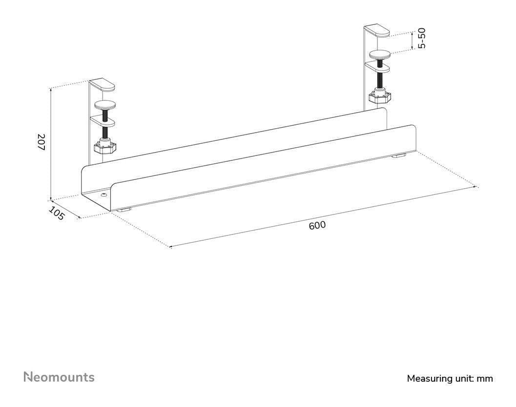Neomounts ADS07-121WH Cable tray - clamp-on design - universal