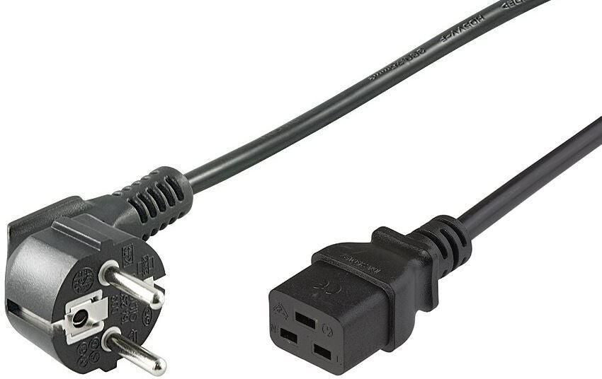 Microconnect PE0771903 power cable Black 3 m Power plug type E+F C19 coupler