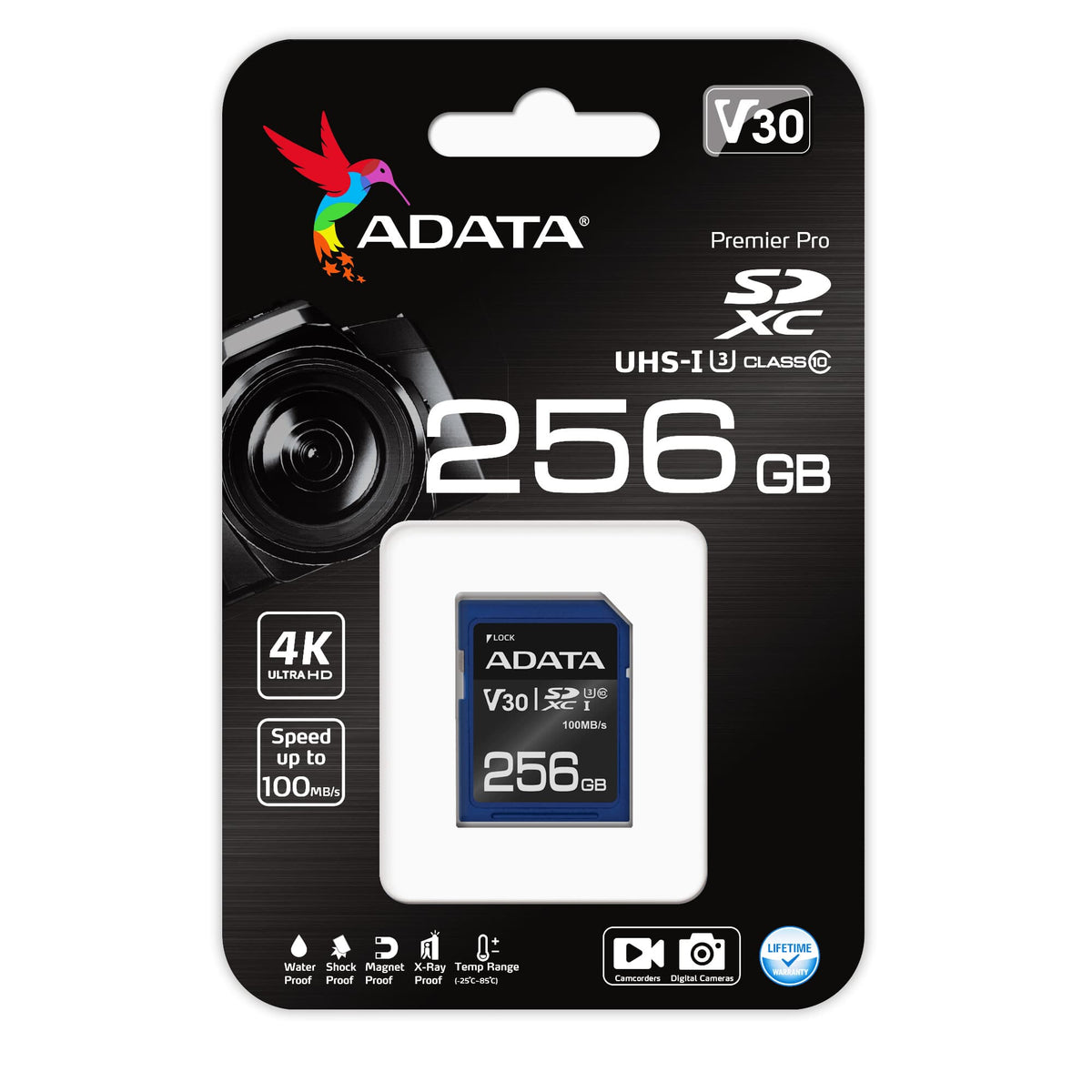 ADATA ASDX256GUI3V30S-R memory card 256 GB SDXC UHS-I Class 10