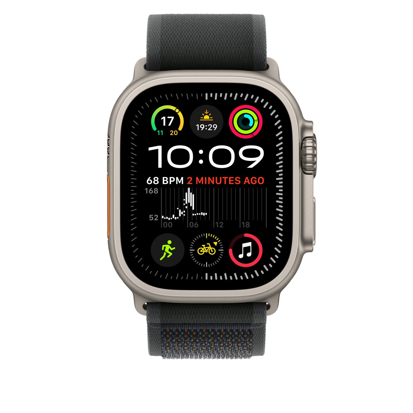 Apple 49mm Black Trail Loop - S/M - Natural Titanium Finish