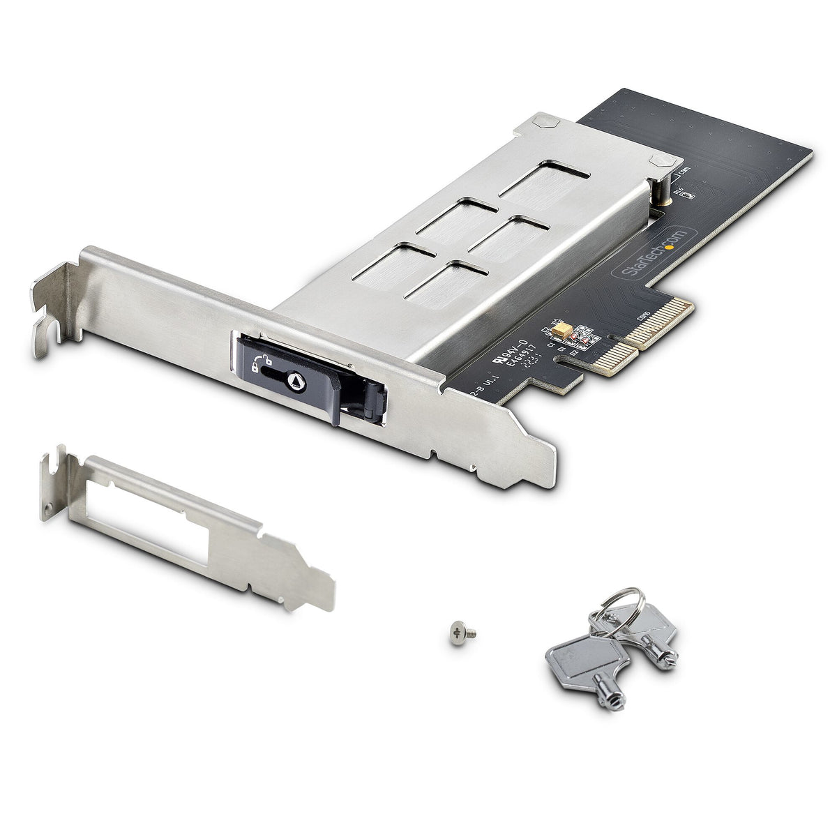 StarTech.com M.2 NVMe SSD to PCIe x4 Mobile Rack/Backplane with Removable Tray for PCI Express Expansion Slot, Tool-less Installation, PCIe 4.0/3.0 Hot-Swap Drive Bay, Key Lock - 2 Keys Included