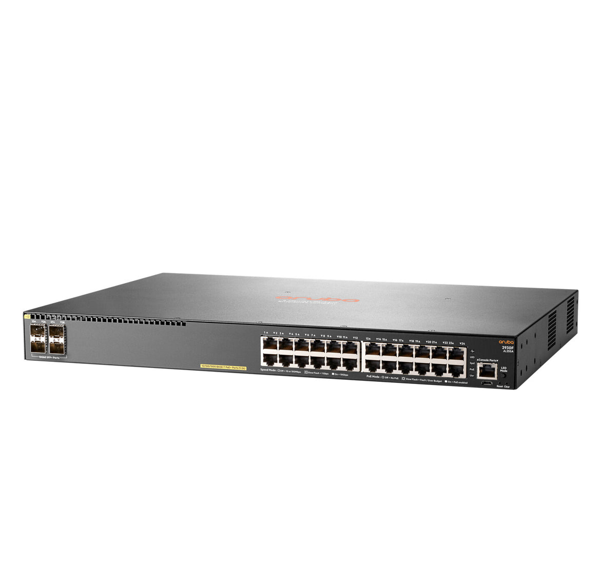 HPE Aruba 2930F 24G PoE+ 4SFP+ Managed L3 Gigabit Ethernet (10/100/1000) Power over Ethernet (PoE) 1U