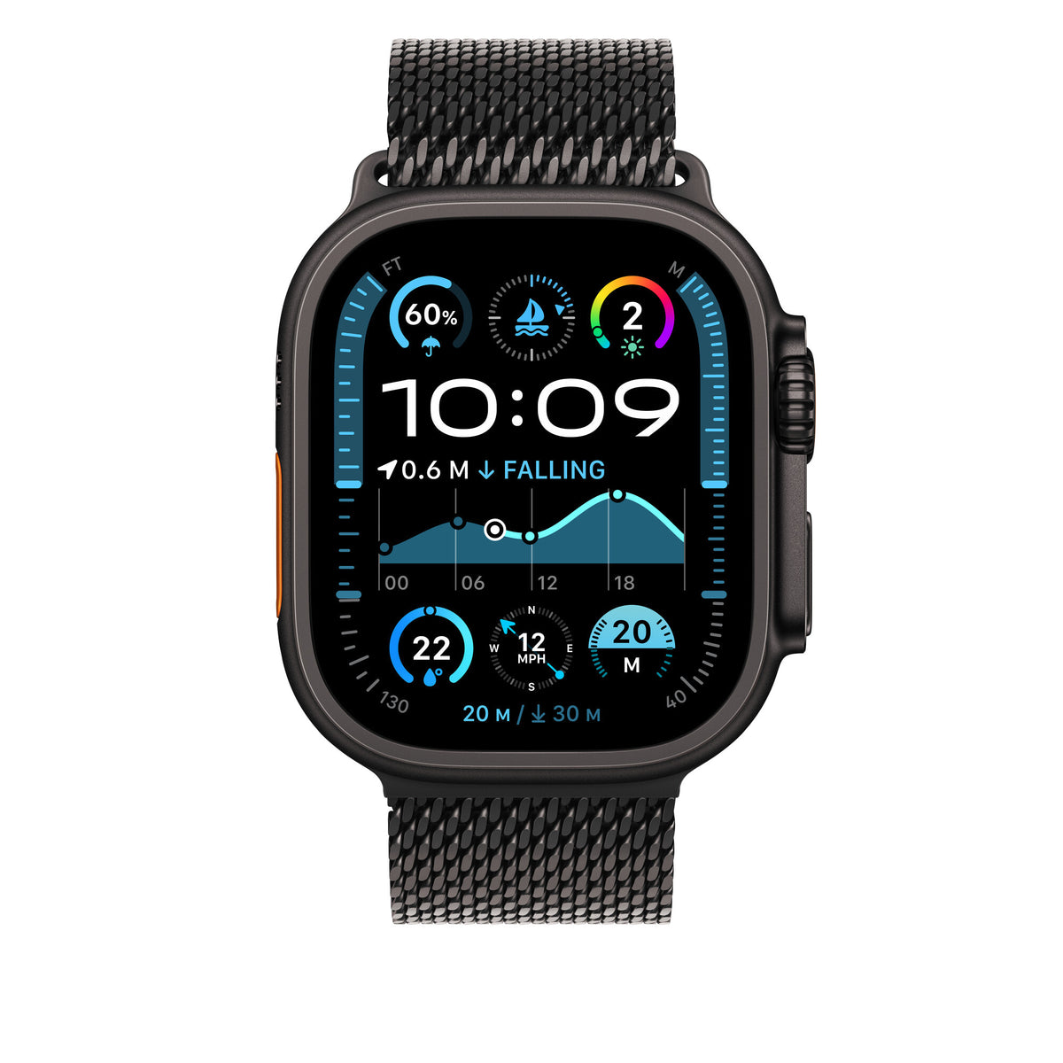 Apple 49mm Black Titanium Milanese Loop - Small