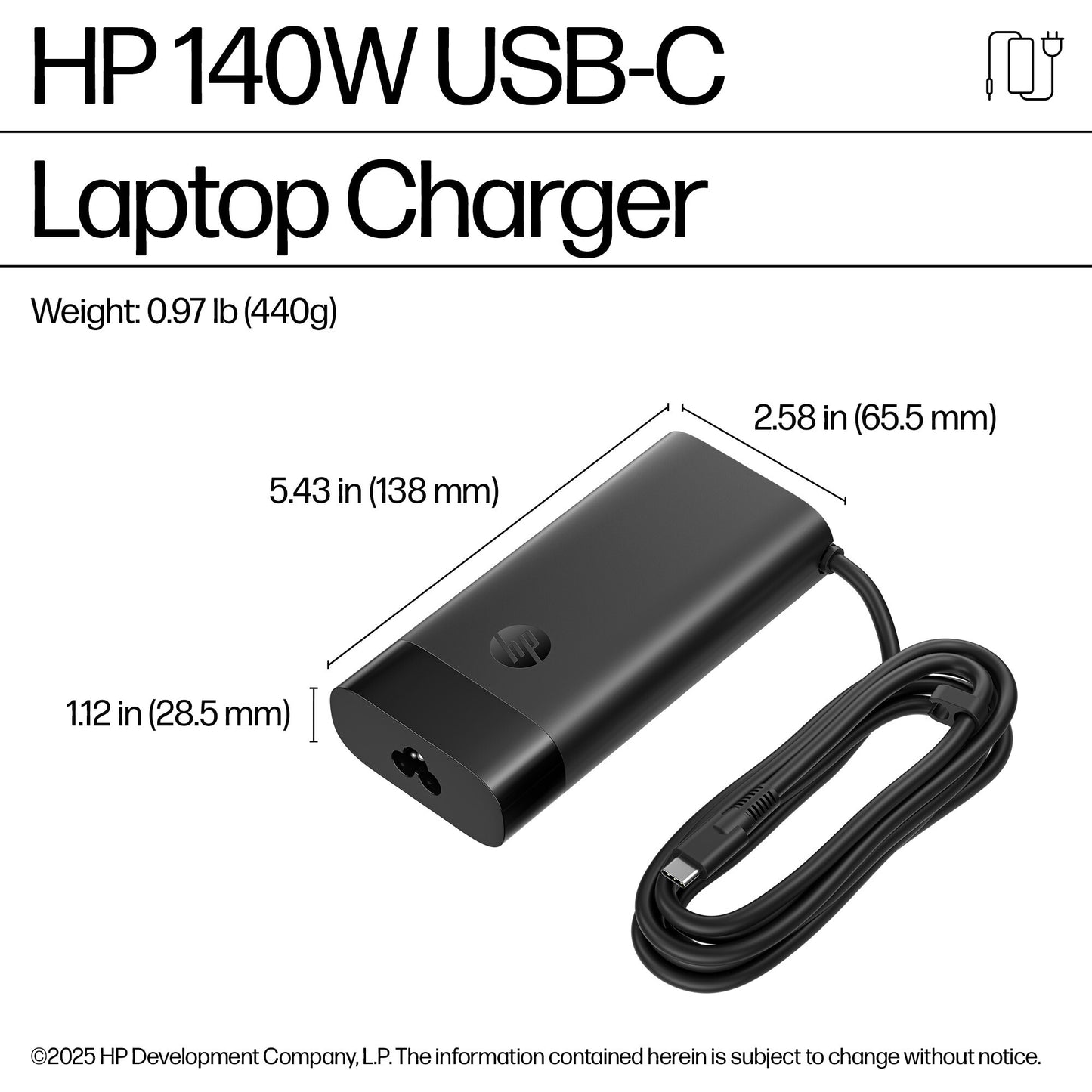 HP 140W USB-C Laptop Charger