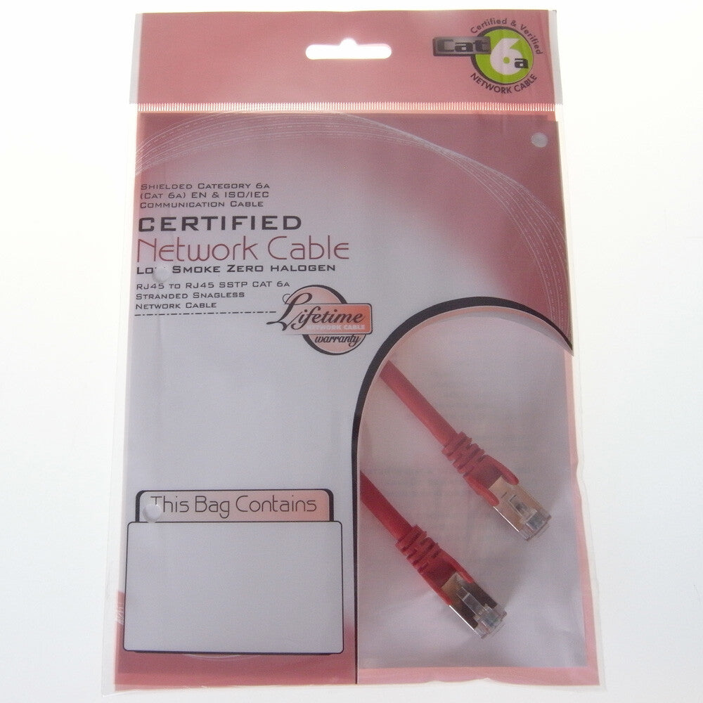 connektgear 0.5m RJ45 CAT6a SSTP Stranded Flush Moulded LS0H Network Cable - 26AWG - Red