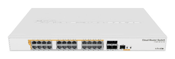 Mikrotik CRS328-24P-4S+RM network switch, Managed, 24-port, Power over Ethernet (PoE), white