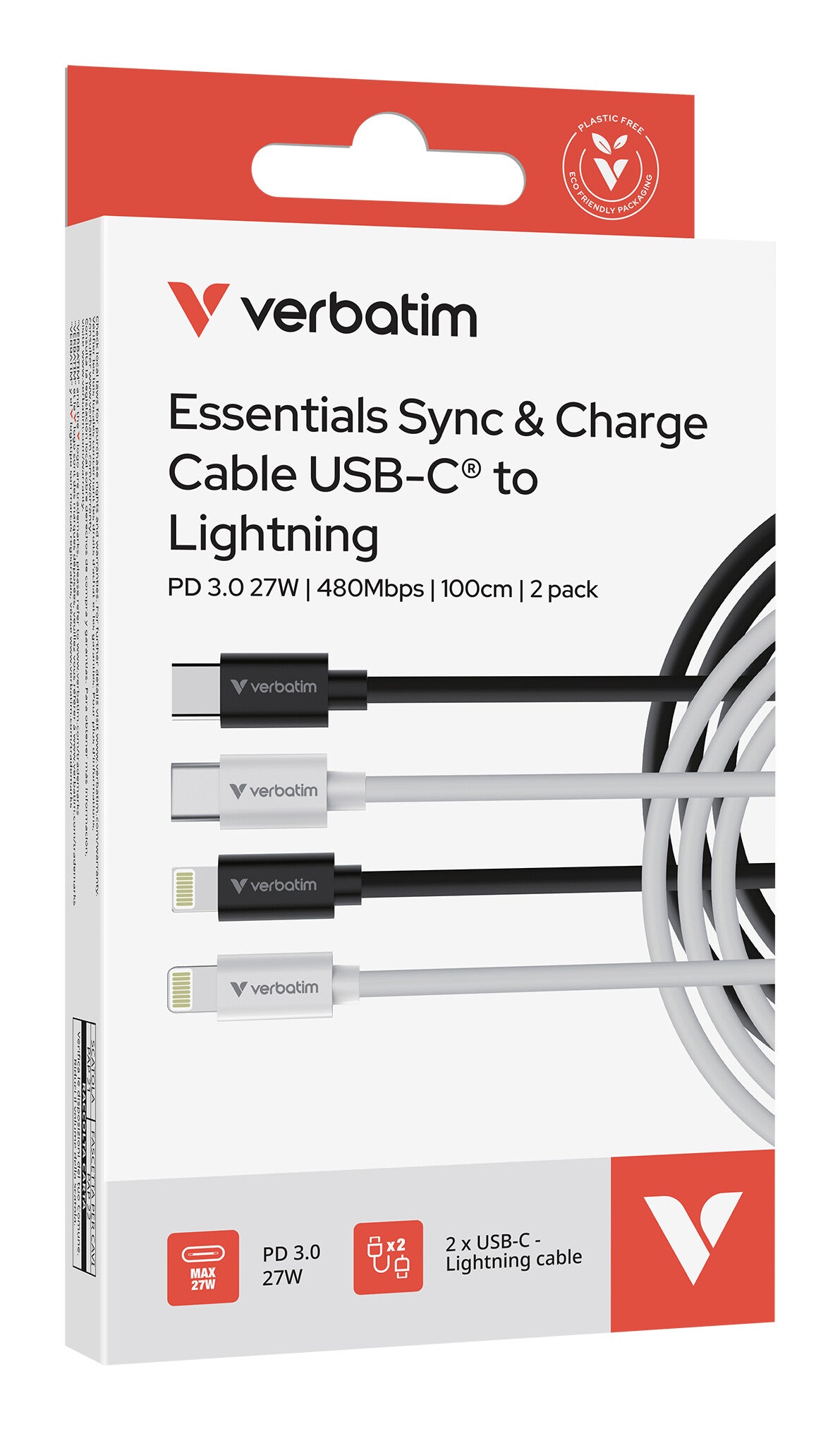 Verbatim Essentials Sync & Charge USB-C to Lightning Cables
