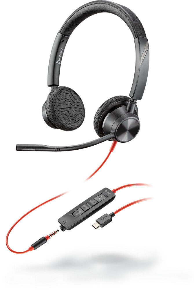POLY Blackwire 3325 Headset Wired Head-band Office/Call center USB-C, Boom microphone, black