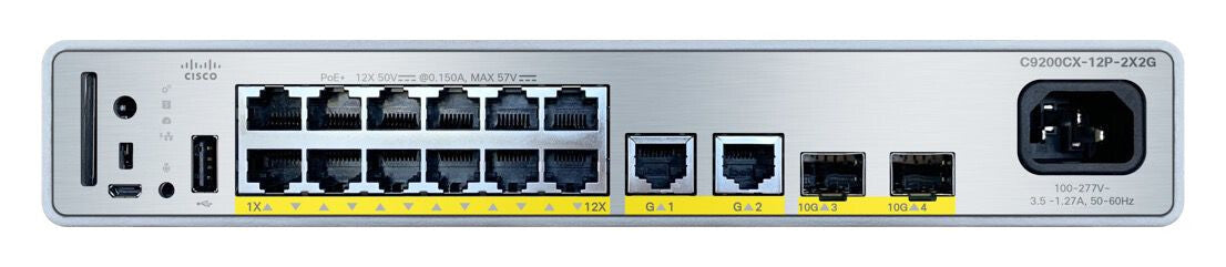 Cisco C9200CX-12P-2X2G-A PoE managed network switch