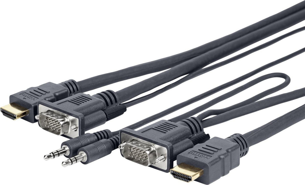 Vivolink PROVGAHDMIFLY5 video cable adapter 4 m VGA (D-Sub) + 3.5mm Black