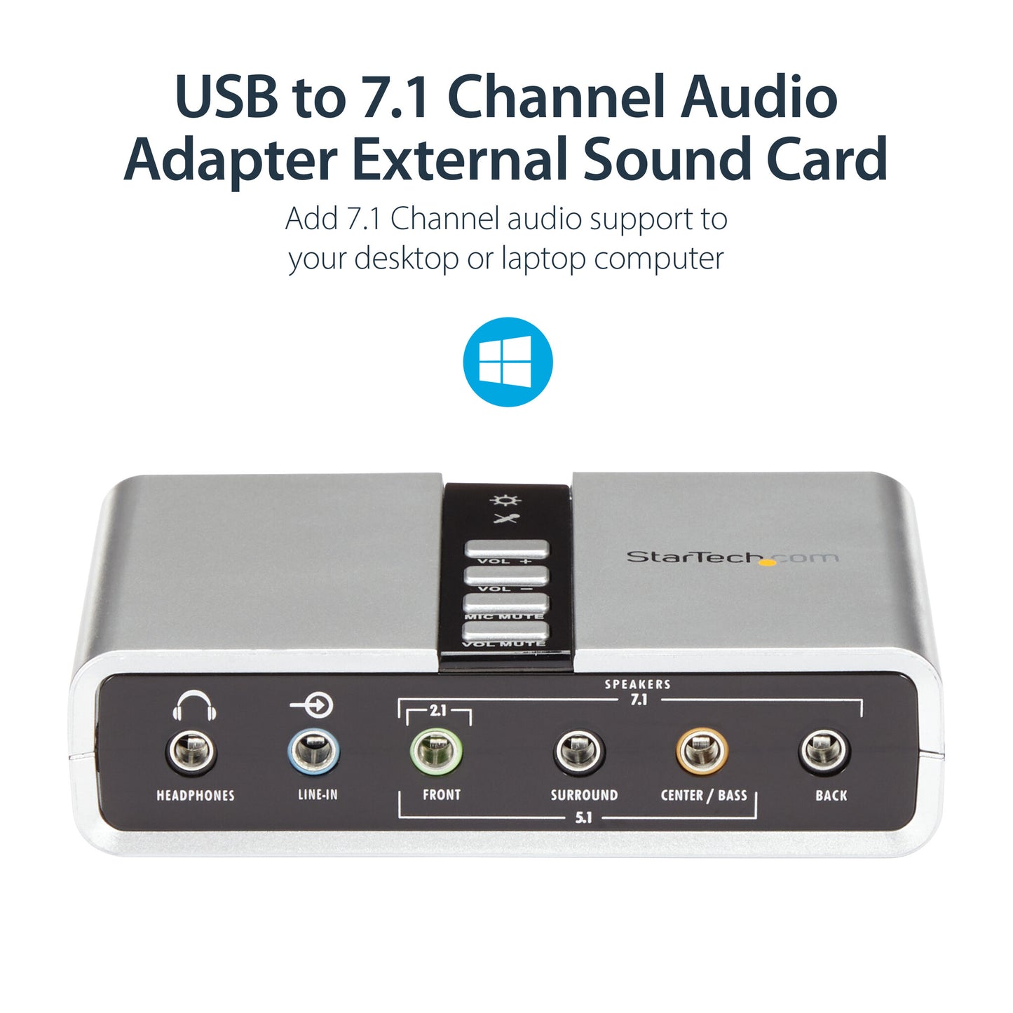 StarTech.com 7.1 USB Audio Adapter External Sound Card with SPDIF Digital Audio