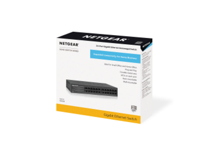 NETGEAR GS324 Unmanaged Gigabit Ethernet (10/100/1000) Black