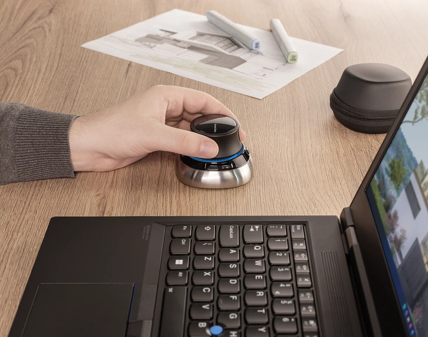 3Dconnexion SpaceMouse mouse Office RF Wireless + Bluetooth + USB Type-A 6DoF