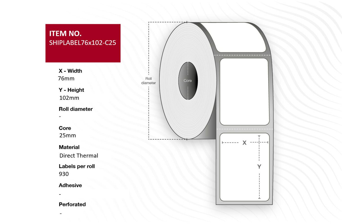 Capture SHIPLABEL76X102-C25 printer label White