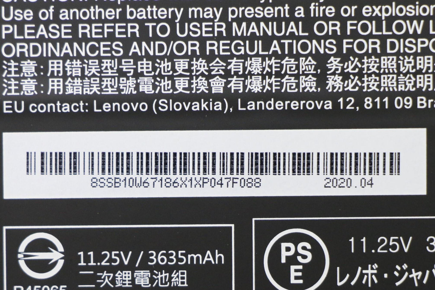 Lenovo 5B10W67369 laptop spare part Battery