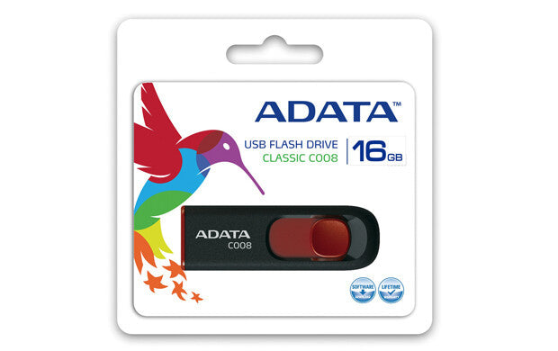 ADATA C008 USB flash drive 16 GB USB Type-A 2.0 Black, Red