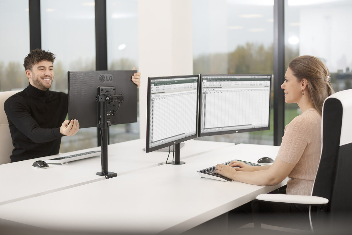 Vision VFM-DPD2B monitor mount / stand 68.6 cm (27") Desk Black