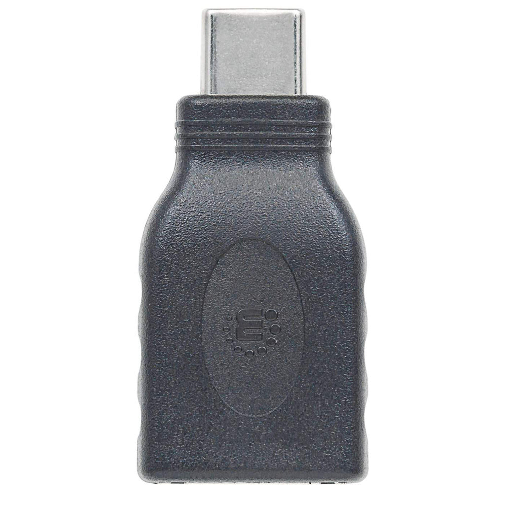 Manhattan USB-C to USB-A Adapter, Male to Female, 5 Gbps (USB 3.2 Gen1 aka USB 3.0), SuperSpeed USB, Black, Lifetime Warranty, Equivalent to USB31CAADG