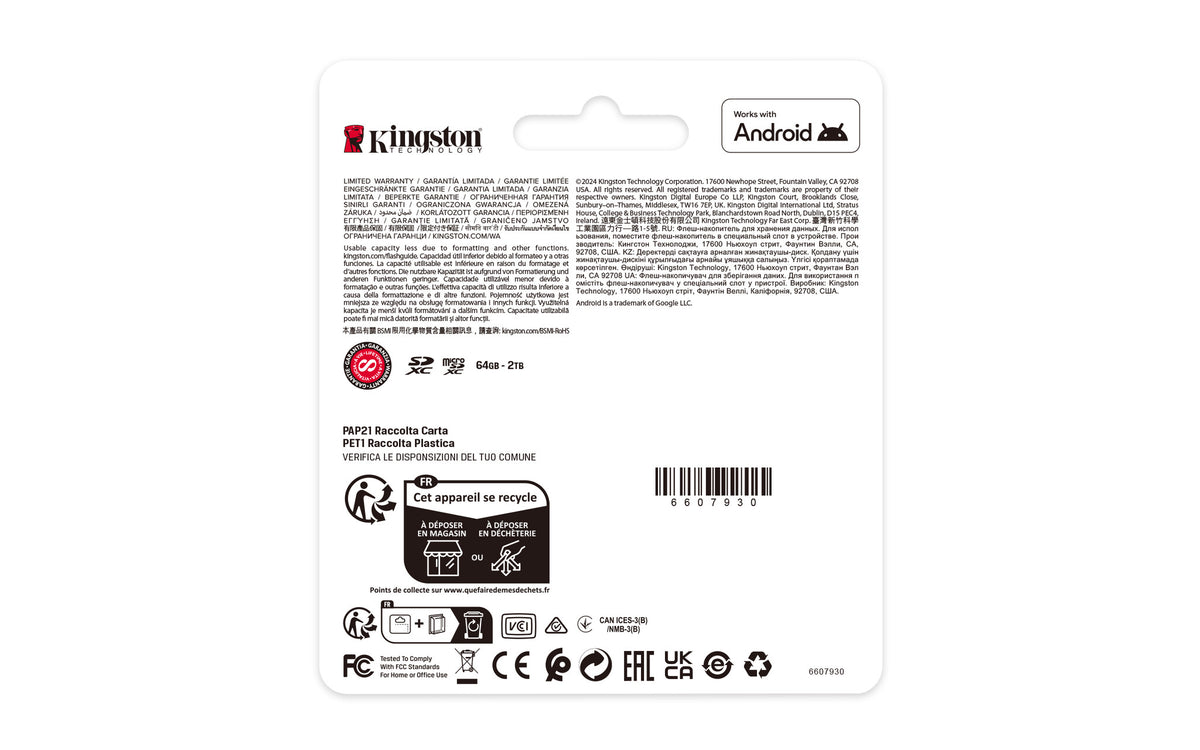 Kingston Technology 64GB SDXC Canvas Select Plus Gen3 100MB/s C10 UHS-I U1 V10