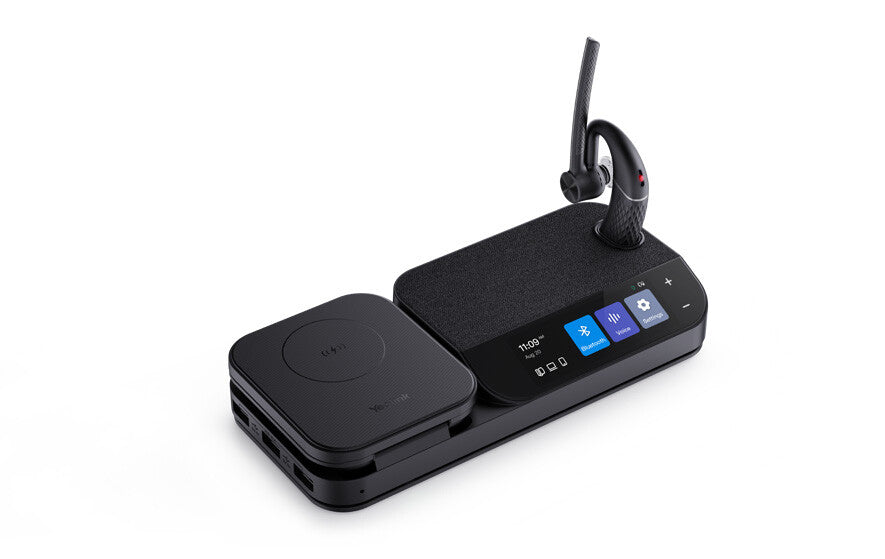 Yealink BH71-WORKSTATION headphones/headset Wireless In-ear Office/Call center Bluetooth Charging stand, Built-in microphone, black