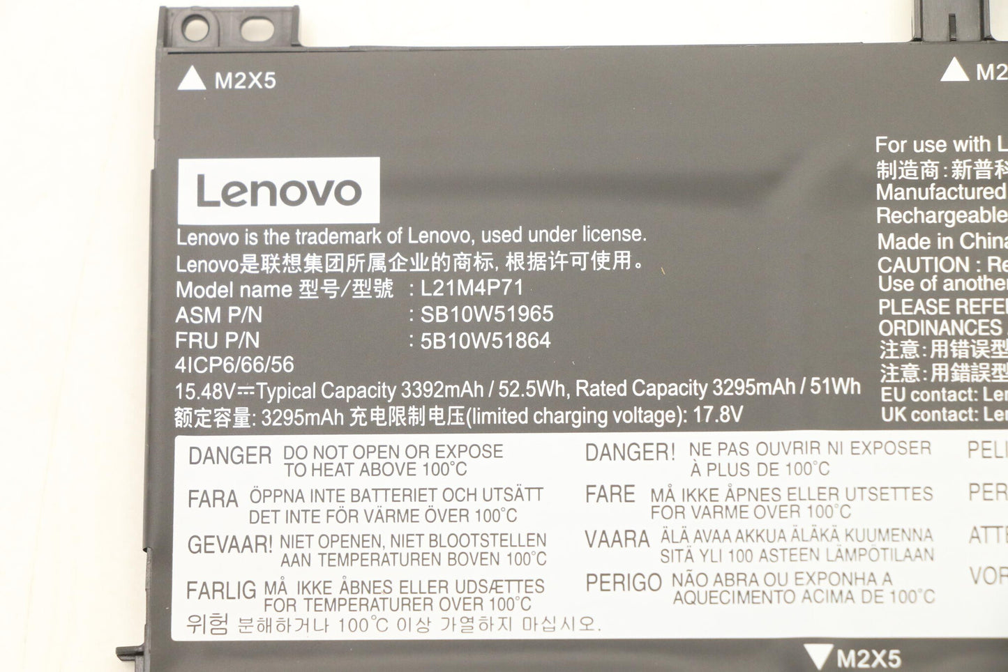 Lenovo 5B10W51864 laptop spare part Battery