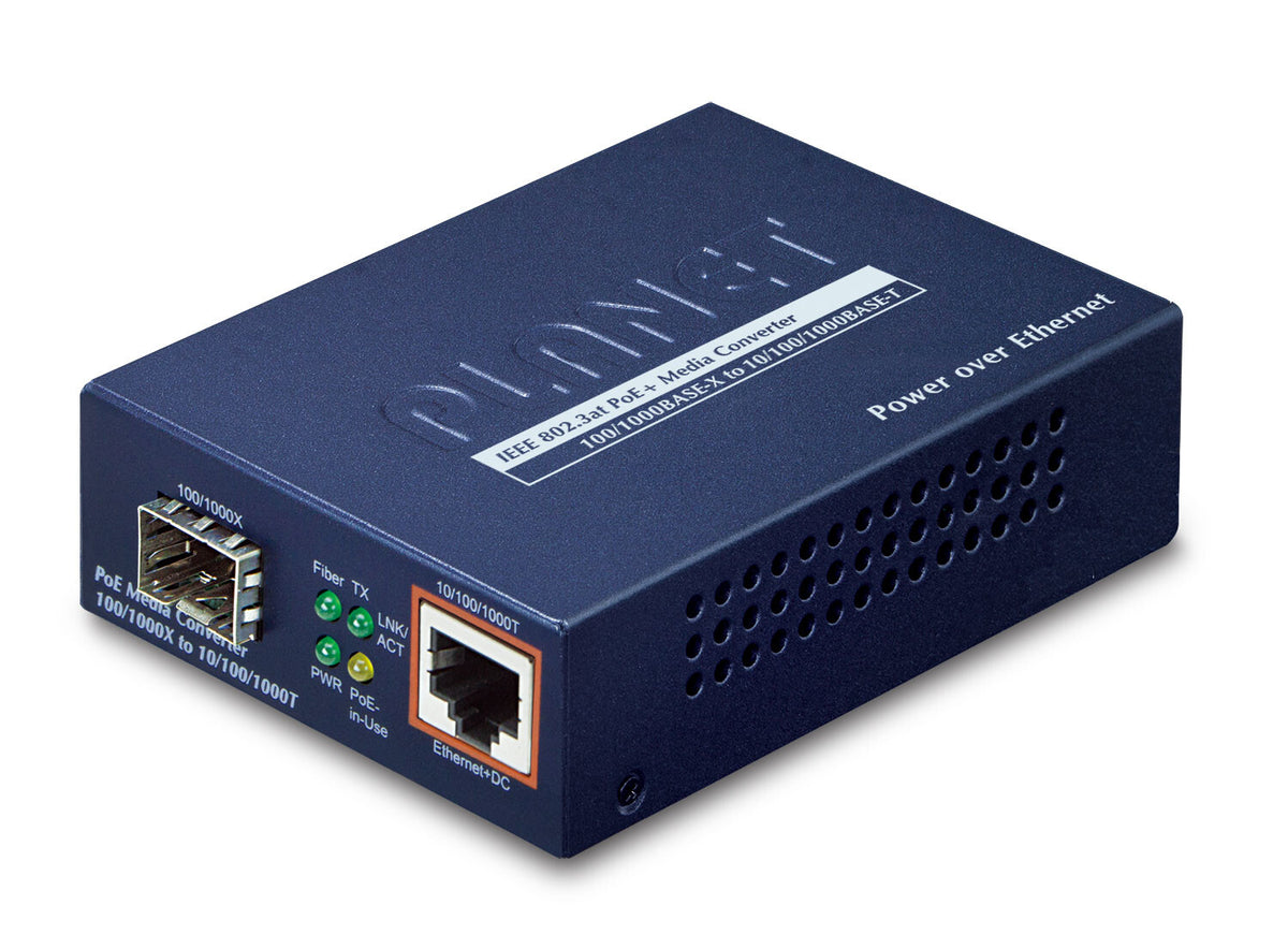 PLANET GTP-805A media converter, 1000 Mbit/s, blue