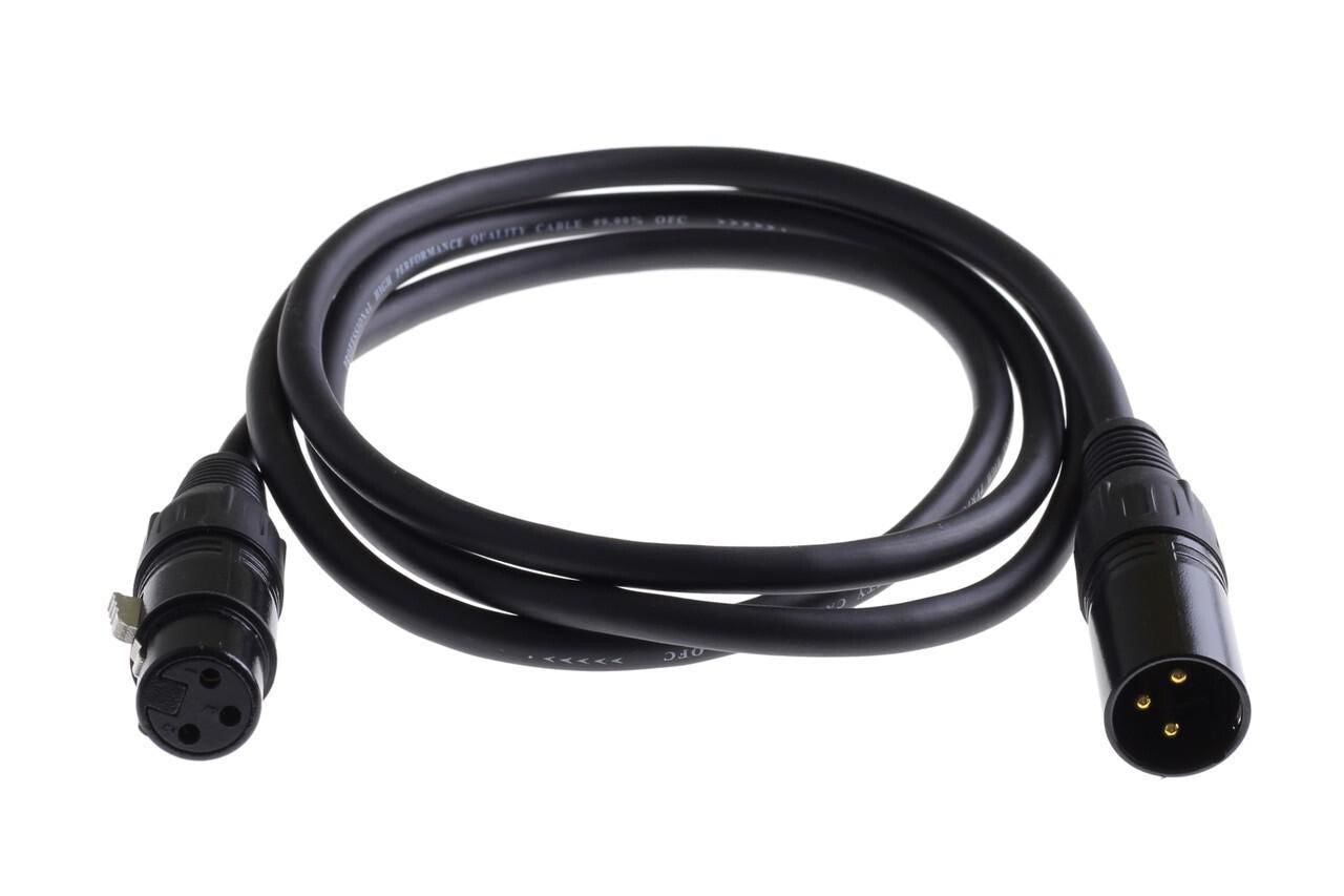 Microconnect PRO XLR cable 3m, AWG24, OFC, Balances, shielded, PVC, OD6,0mm, black audio cable
