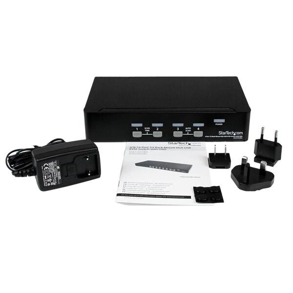 StarTech.com 4 Port 1U Rackmount USB KVM Switch with OSD - TAA