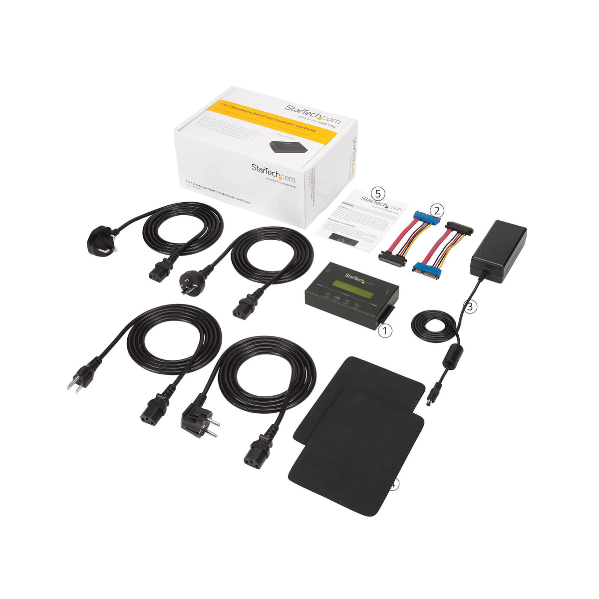 StarTech.com 1:1 Standalone Hard Drive Duplicator & Eraser, SATA HDD / SSD Disk Cloner / Copier / Wiper / Sanitizer, Drive Cloning / Recovery Tool, LCD Display, TAA Compliant - OS Independent