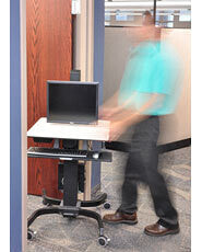 Ergotron WorkFit-C, Single LD Sit-Stand Workstation Black, Grey Multimedia cart