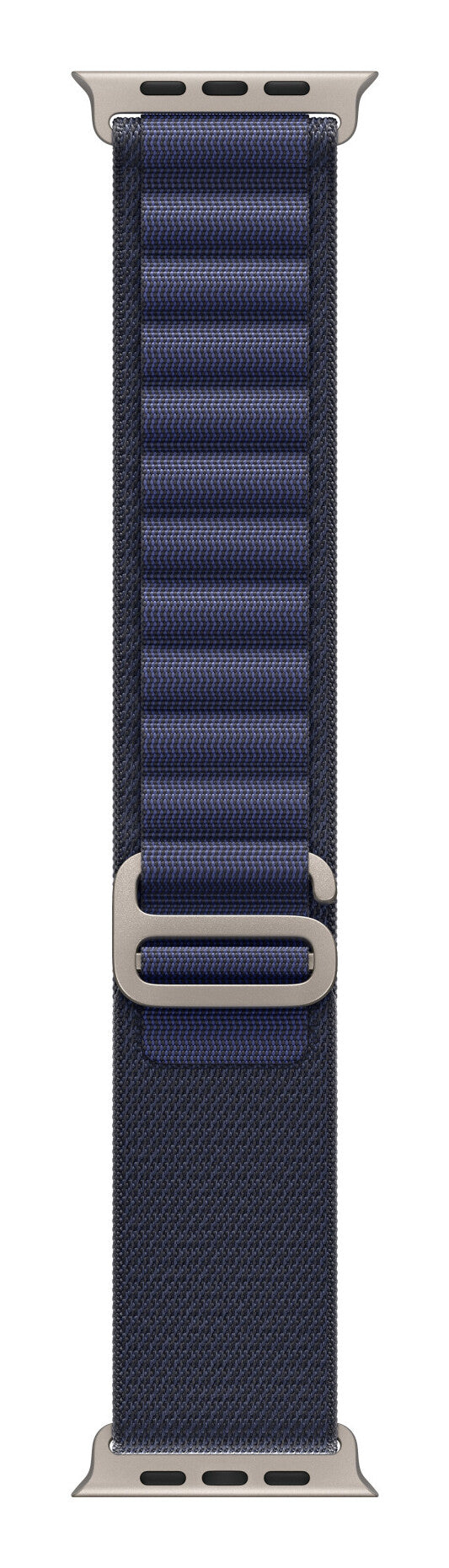 Apple 49mm Navy Alpine Loop - Medium - Natural Titanium Finish