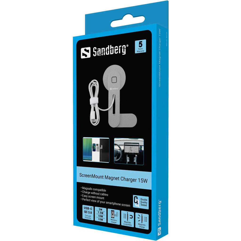 Sandberg ScreenMount Magnet Charger 15W