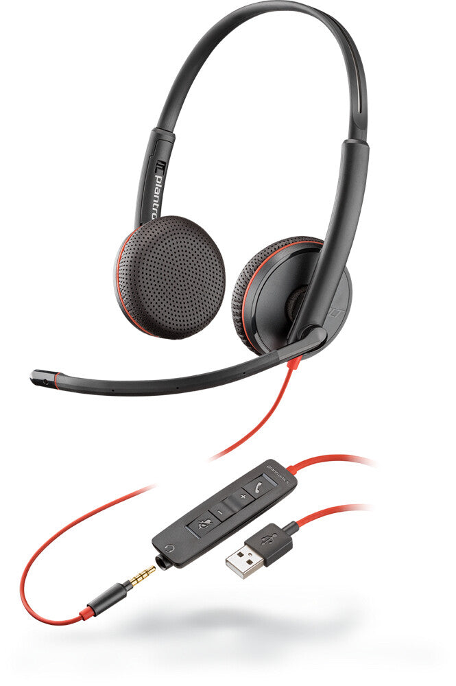 POLY Blackwire C3225 Headset Wired Head-band Office/Call center USB-A, Boom microphone, black