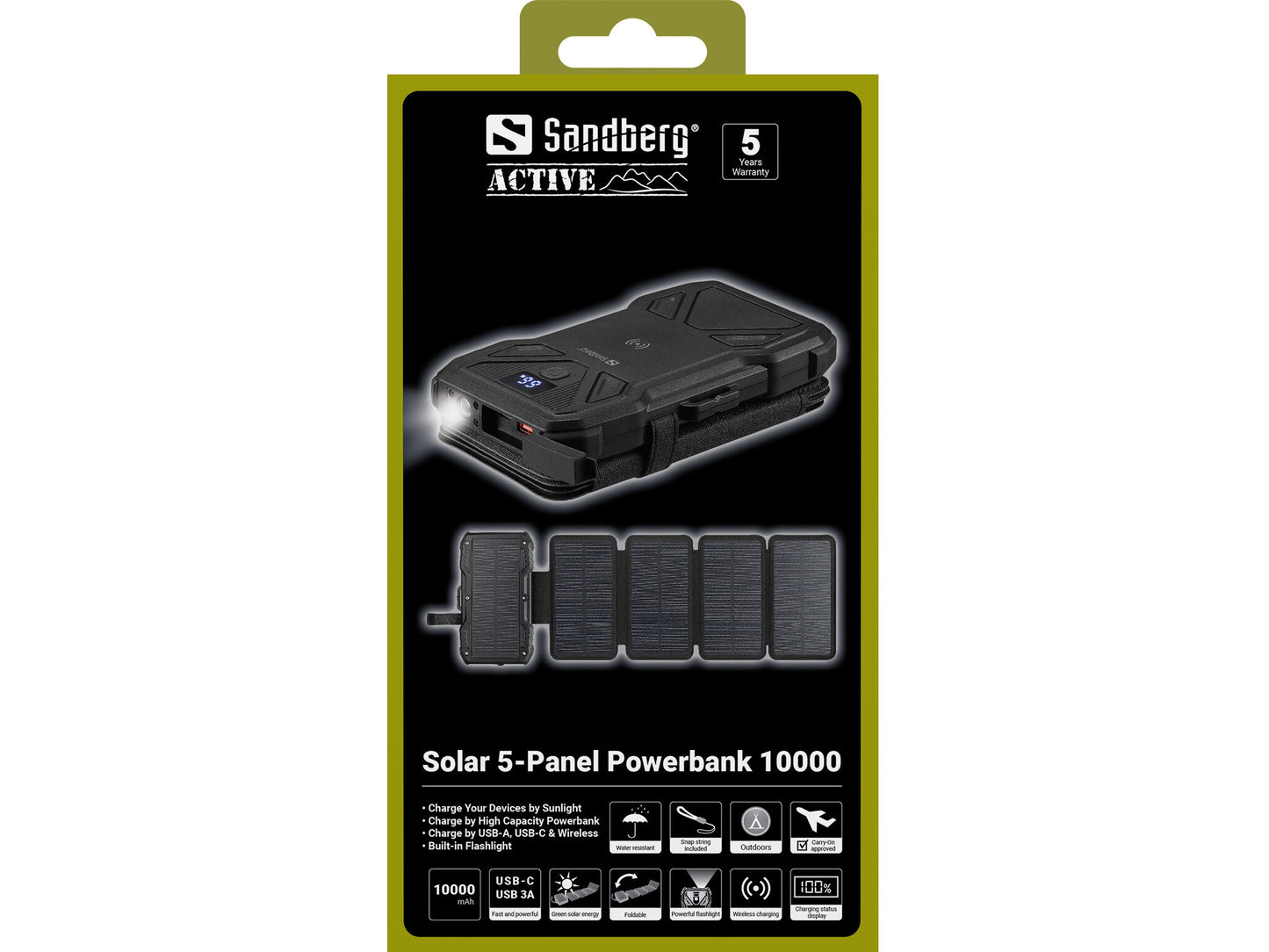 Sandberg Solar 5-Panel Powerbank 10000