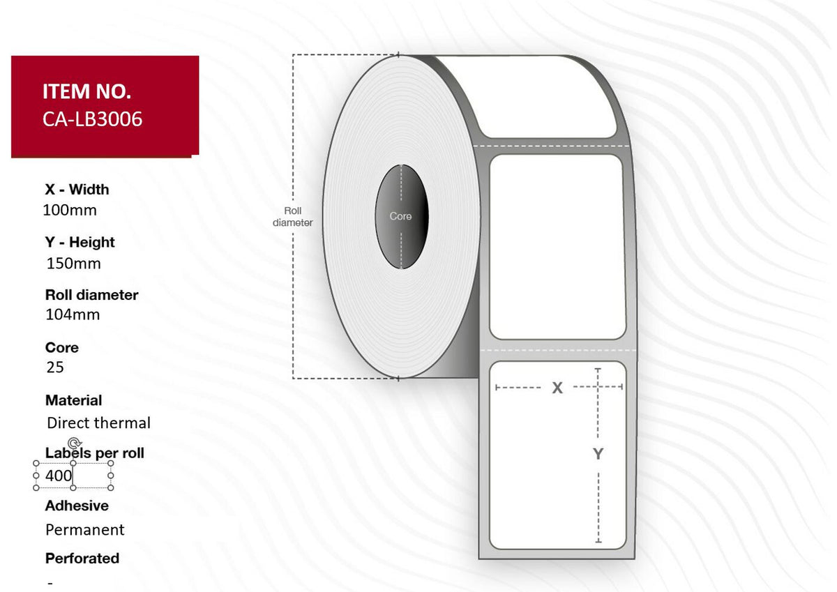 Capture CA-LB3006 printer label White