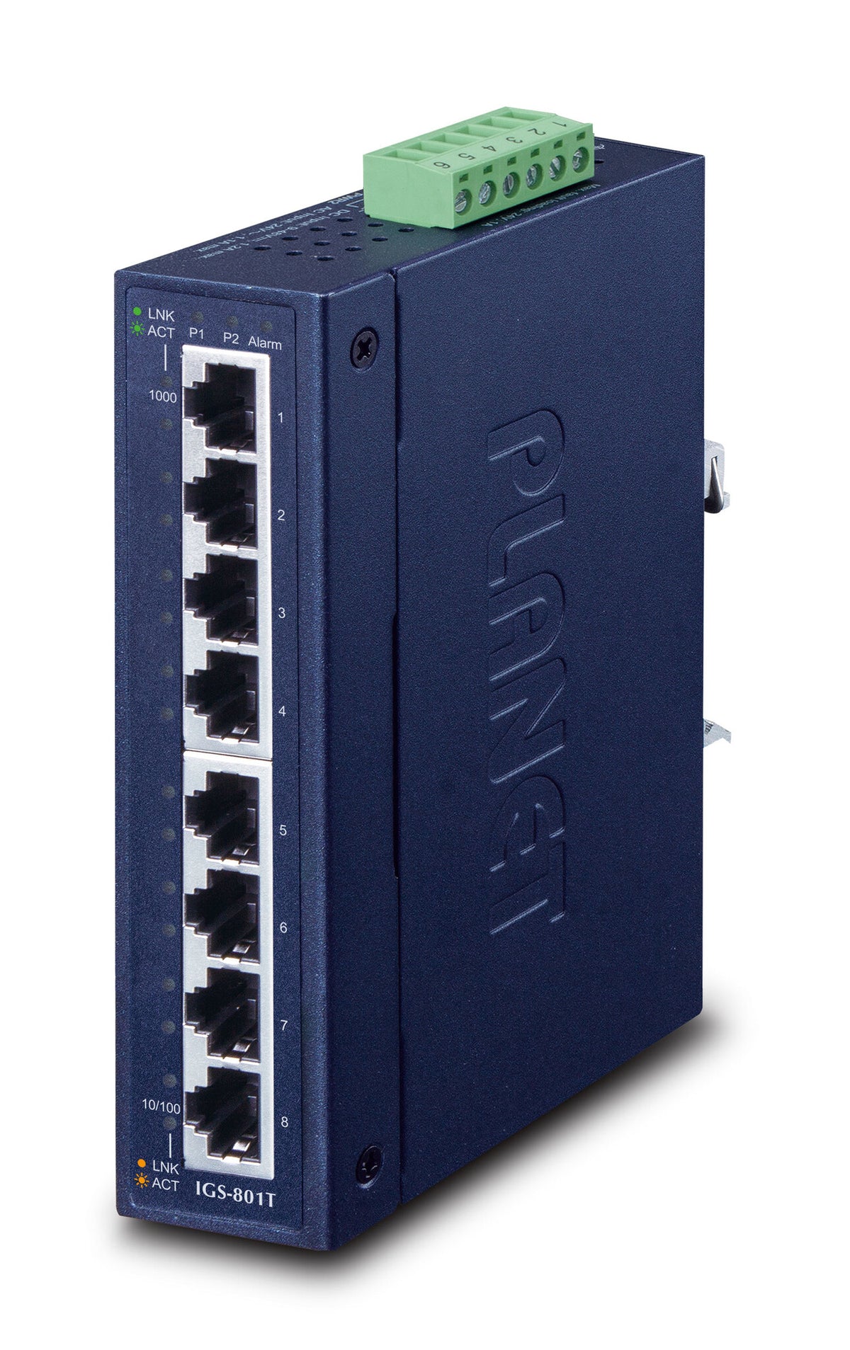 PLANET IGS-801T network switch, Unmanaged, 8-port, blue