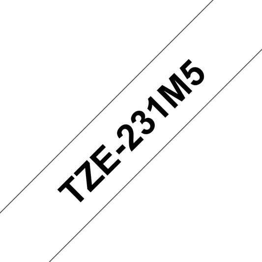 Brother TZE-231M5 DirectLabel black on white Laminat 12mm x 8m Pack=5 for Brother P-Touch TZ 3.5-18mm/6-12mm/6-18mm/6-24mm/6-36mm